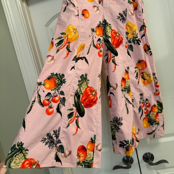 🍅 Maeve by Anthropologie High-Rise Printed Crop Wide-Leg Pants - Size 6 - Picture 6 of 7